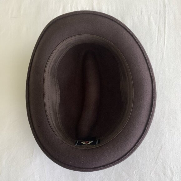 Jaxon Homburg Godfather Fedora Style Hat Men's 100% Wool Felt Dark Brown Large - Picture 10 of 16